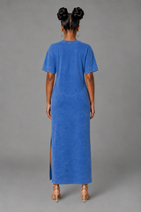 Women’s Maxi Tshirt Dress –Blue Haze