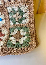 khaki colored lower square tote