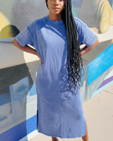 Women’s Maxi Tshirt Dress –Blue Haze